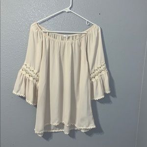 Cream off the shoulder blouse